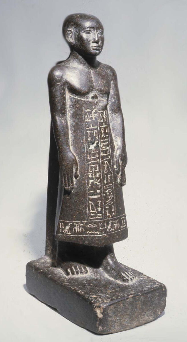 Statue of Khentika with Shaved Head, Black diorite