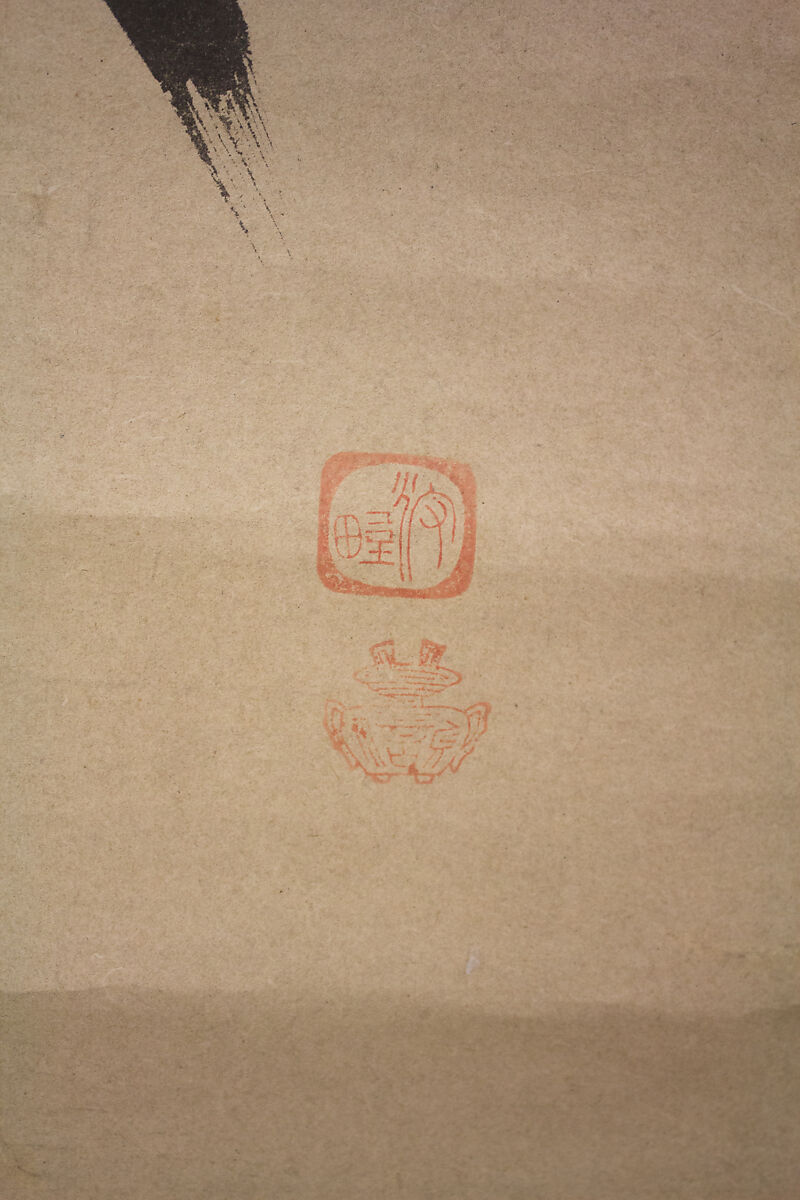 Sparrow and Bamboo, Attributed to Kano Tan'yū (Japanese, 1602–1674), Hanging scroll; ink on paper, Japan