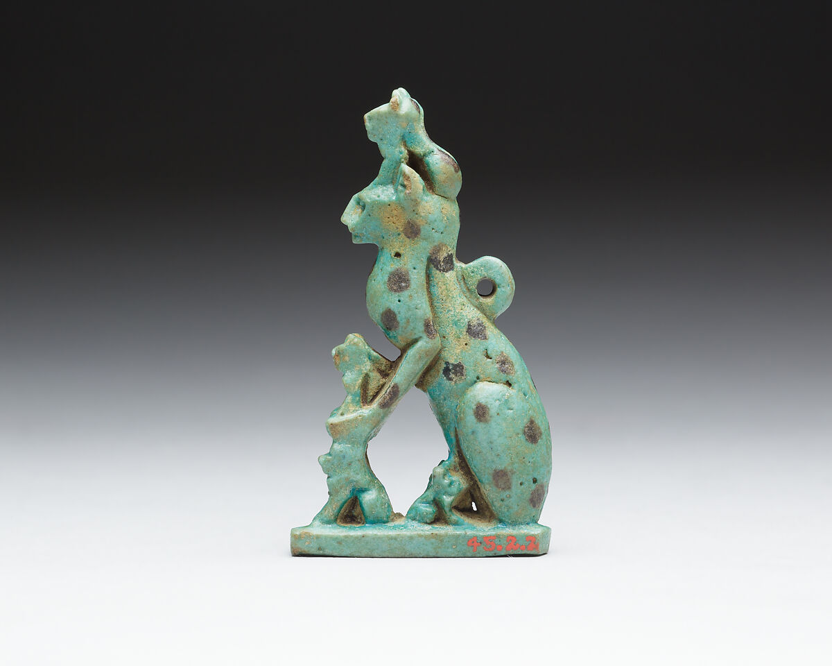 Figurine of a cat with kittens, Faience