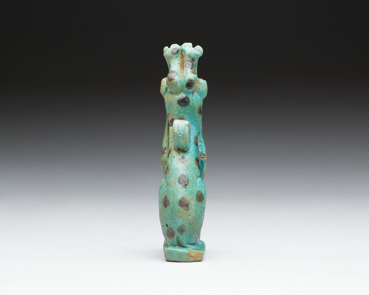 Figurine of a cat with kittens, Faience