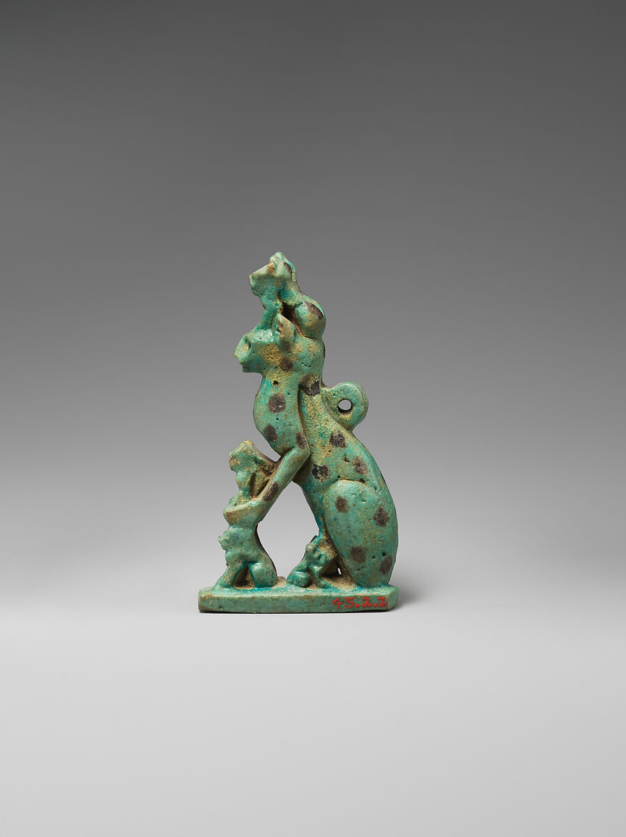 Figurine of a cat with kittens, Faience