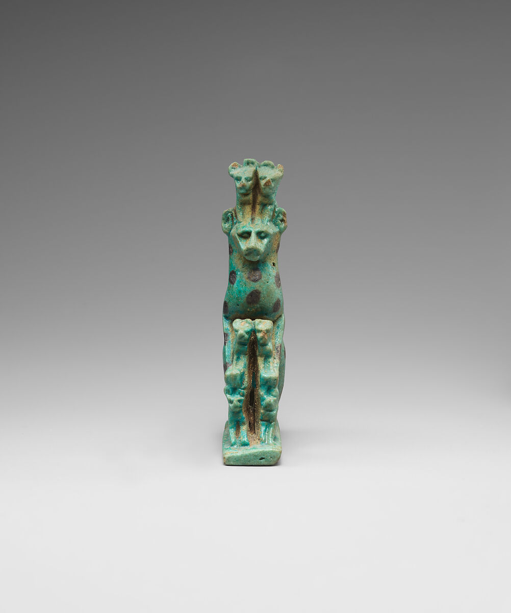Figurine of a cat with kittens, Faience
