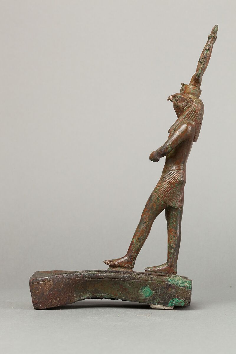 Statuette of Horus spearing an antelope, Cupreous metal