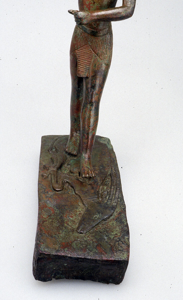 Statuette of Horus spearing an antelope, Cupreous metal