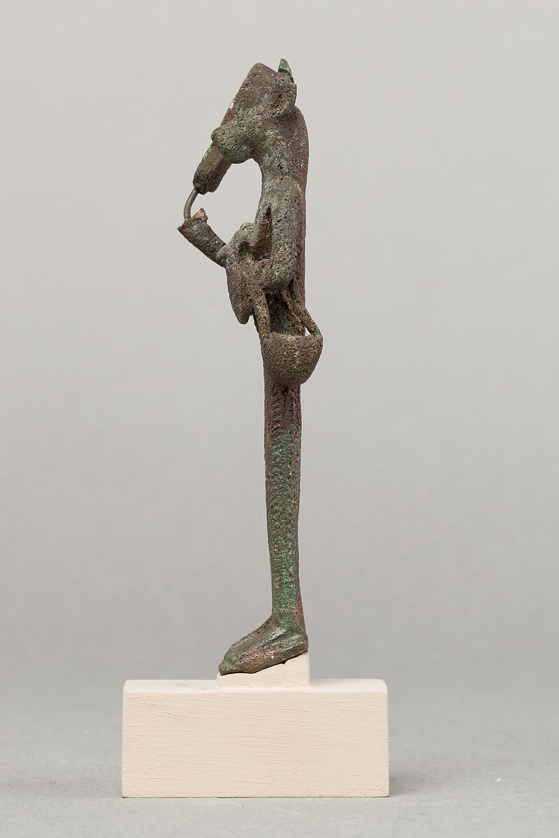 Bastet holding sistrum, Cupreous metal