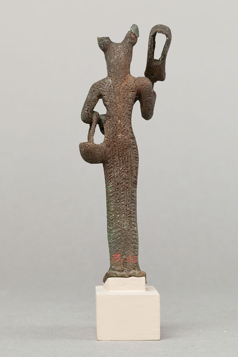 Bastet holding sistrum, Cupreous metal