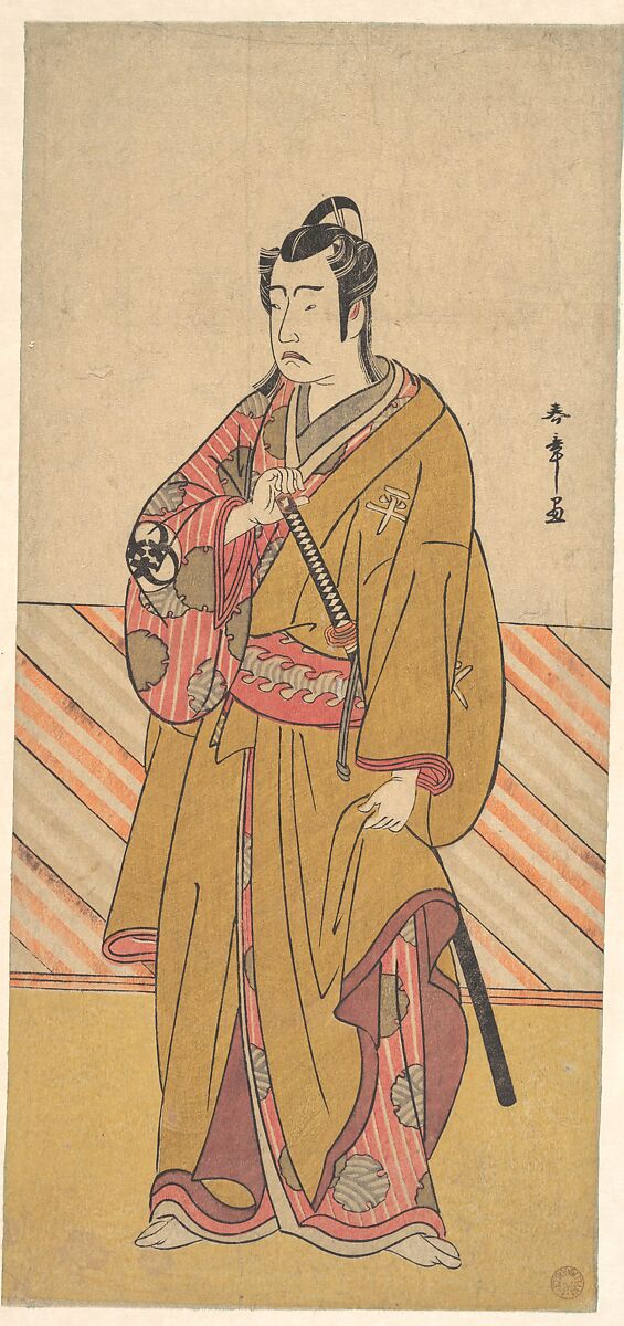 The Actor Bando Mitsugorō I as one of the Conen Otoko or Five Kyokaku, Katsukawa Shunshō　勝川春章 (Japanese, 1726–1792), Woodblock print (nishiki-e); ink and color on paper, Japan 