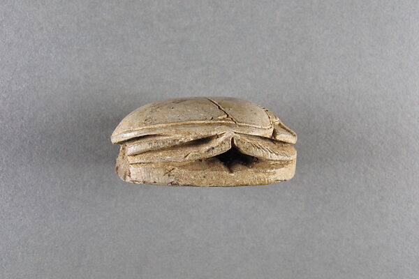 Scarab Inscribed with the Name Psamtik, Steatite, traces of green glaze