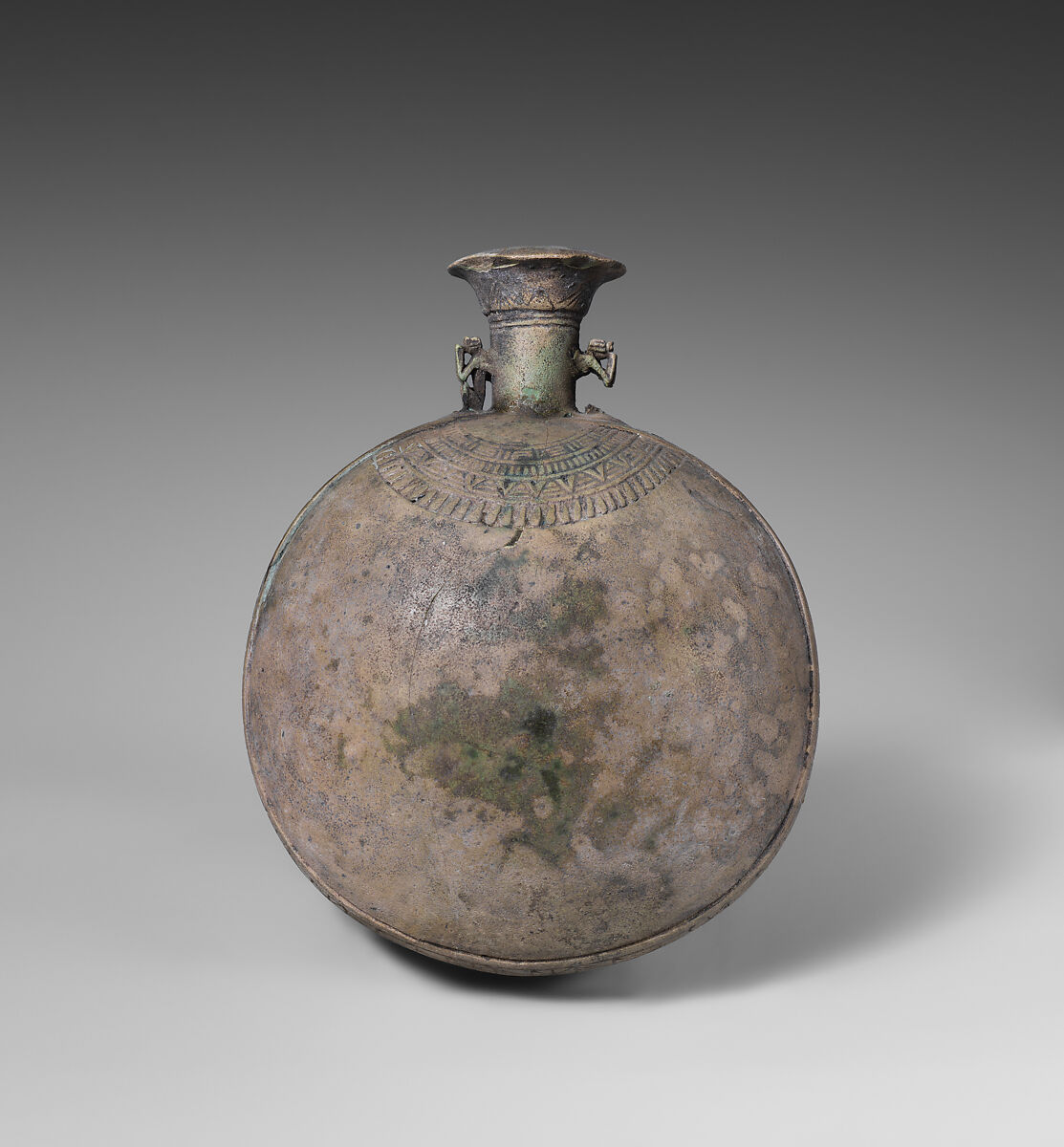 Lentoid Bottle ("New Year's Bottle"), Faience
