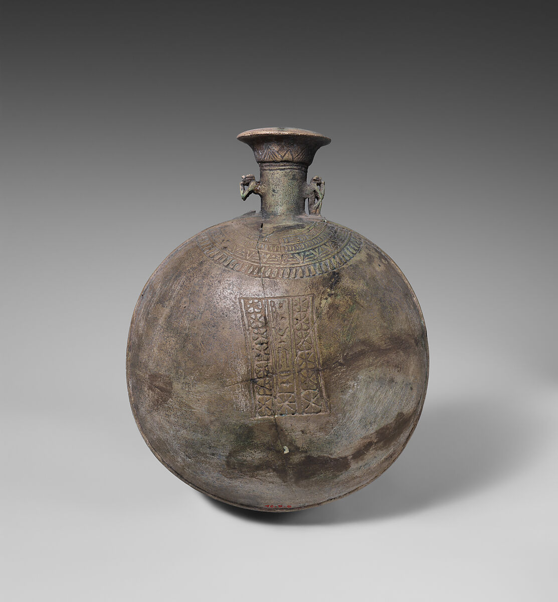 Lentoid Bottle ("New Year's Bottle"), Faience 