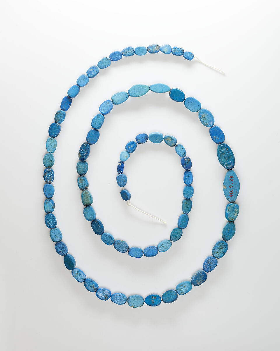 String of beads, Blue faience 