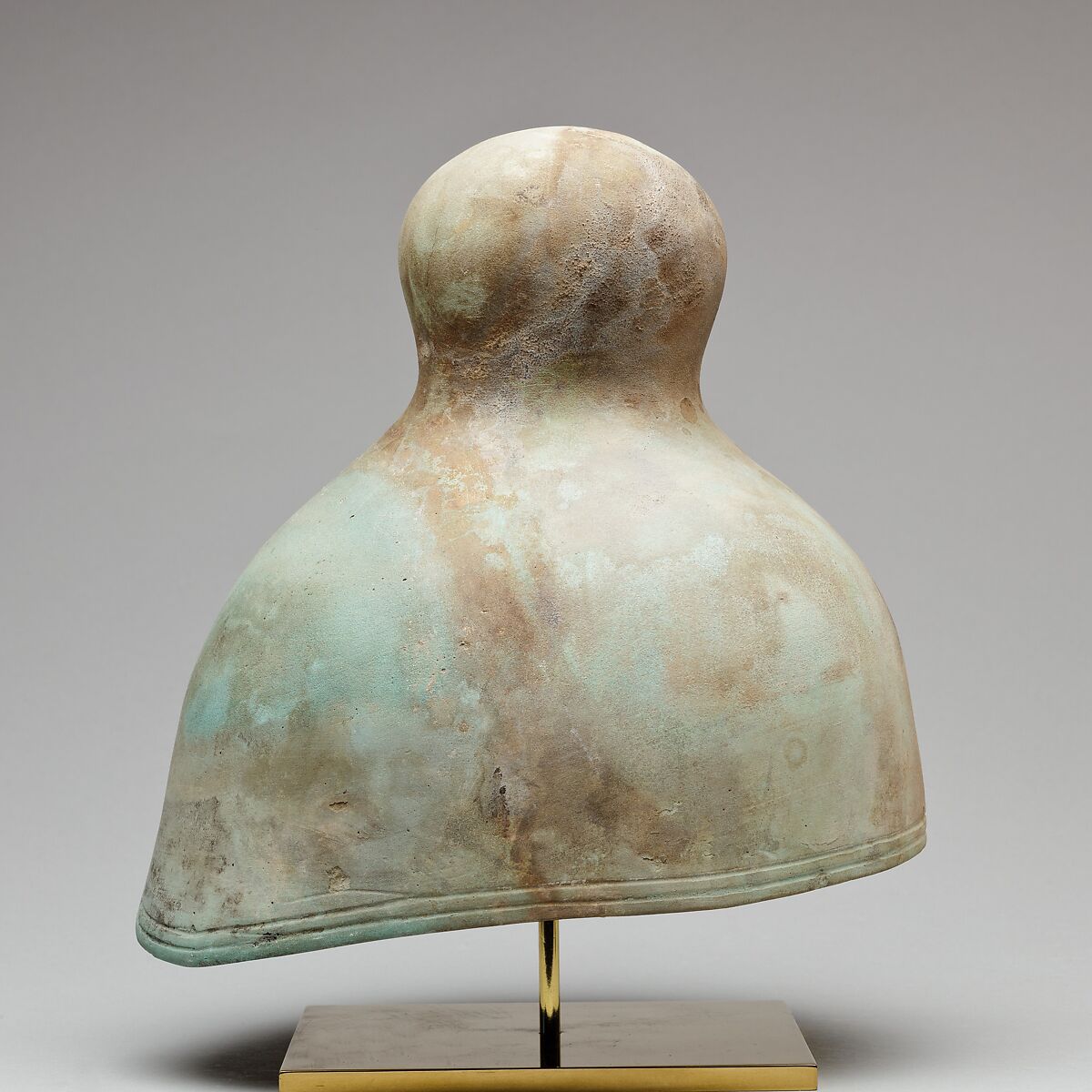 Ceremonial helmet? / funerary crown? inscribed for the Osiris Hor-Psamtik, Faience