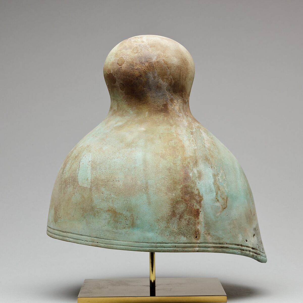 Ceremonial helmet? / funerary crown? inscribed for the Osiris Hor-Psamtik, Faience