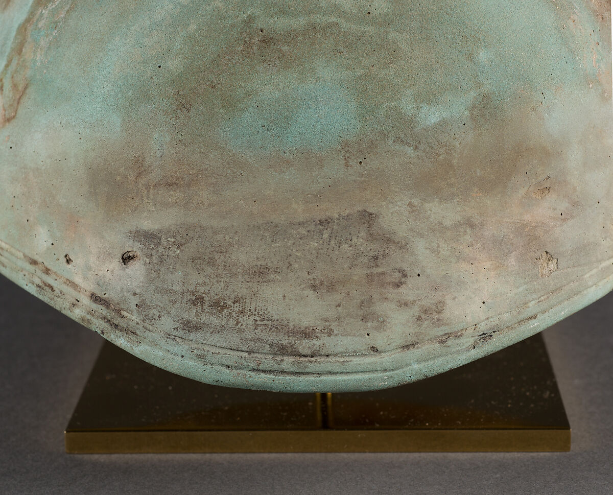 Ceremonial helmet? / funerary crown? inscribed for the Osiris Hor-Psamtik, Faience