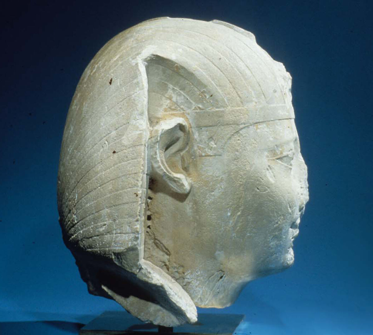 Head of an early Ptolemy, possibly from a sphinx, Limestone