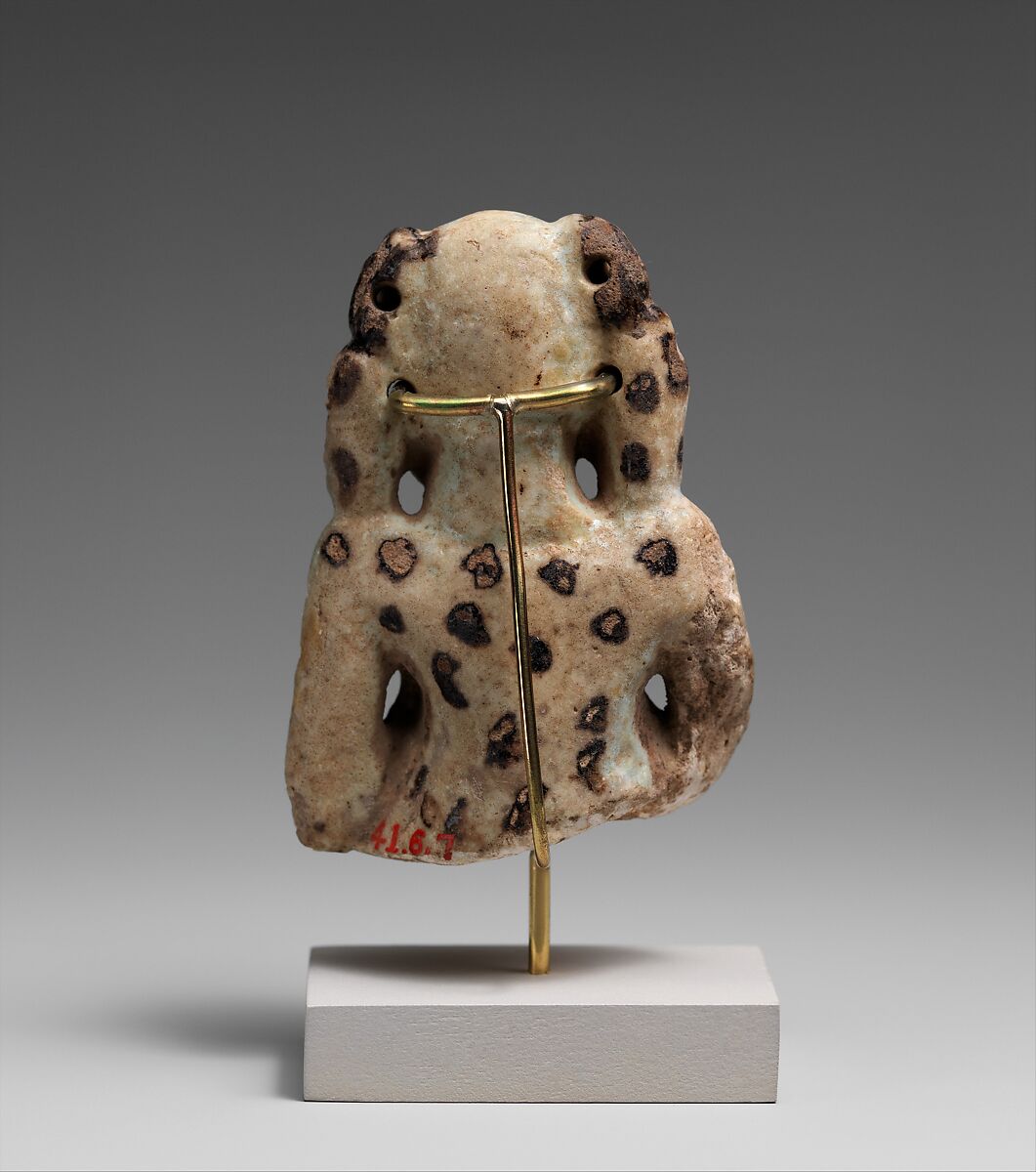 Double-flute player, Faience