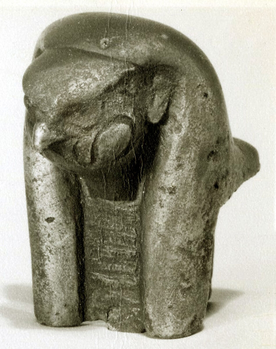 Falcon head, fitting from furniture or shrine, Cupreous metal