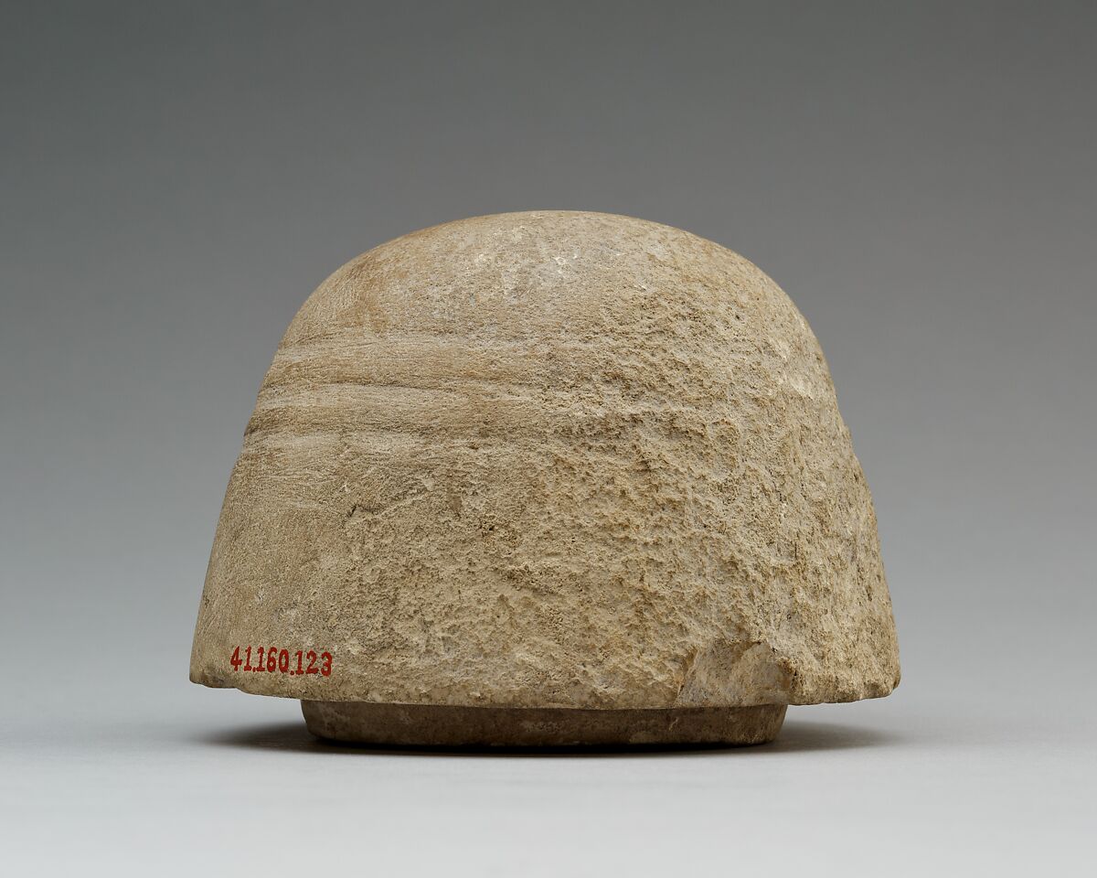 Canopic jar lid with falcon head (Qebehsenuef), Limestone