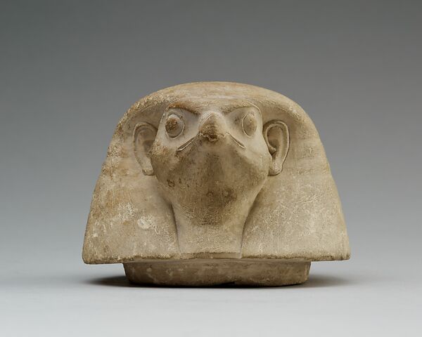 Canopic jar lid with falcon head (Qebehsenuef)