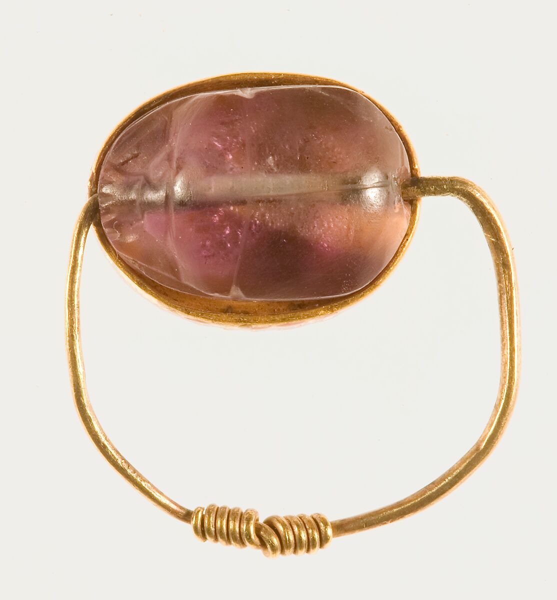 Scarab Finger Ring of Senwosret III, Amethyst, gold