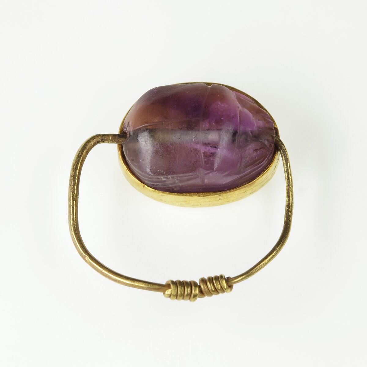 Scarab Finger Ring of Senwosret III, Amethyst, gold