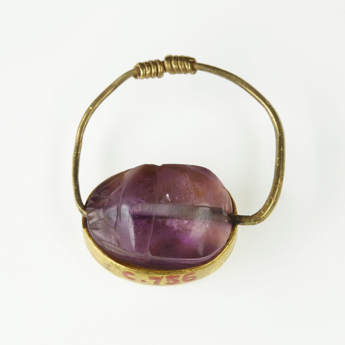Scarab Finger Ring of Senwosret III, Amethyst, gold