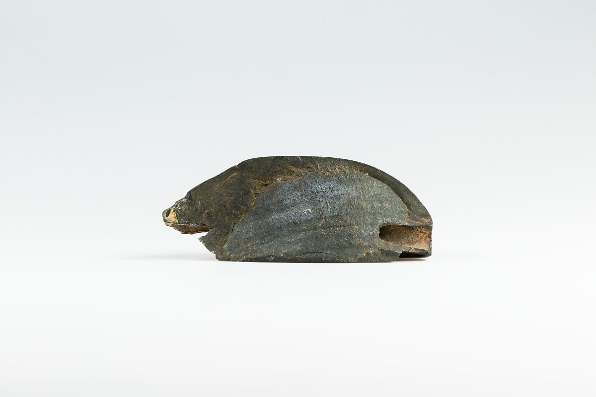 Fragment of a Human-Headed Heart Scarab, Stone