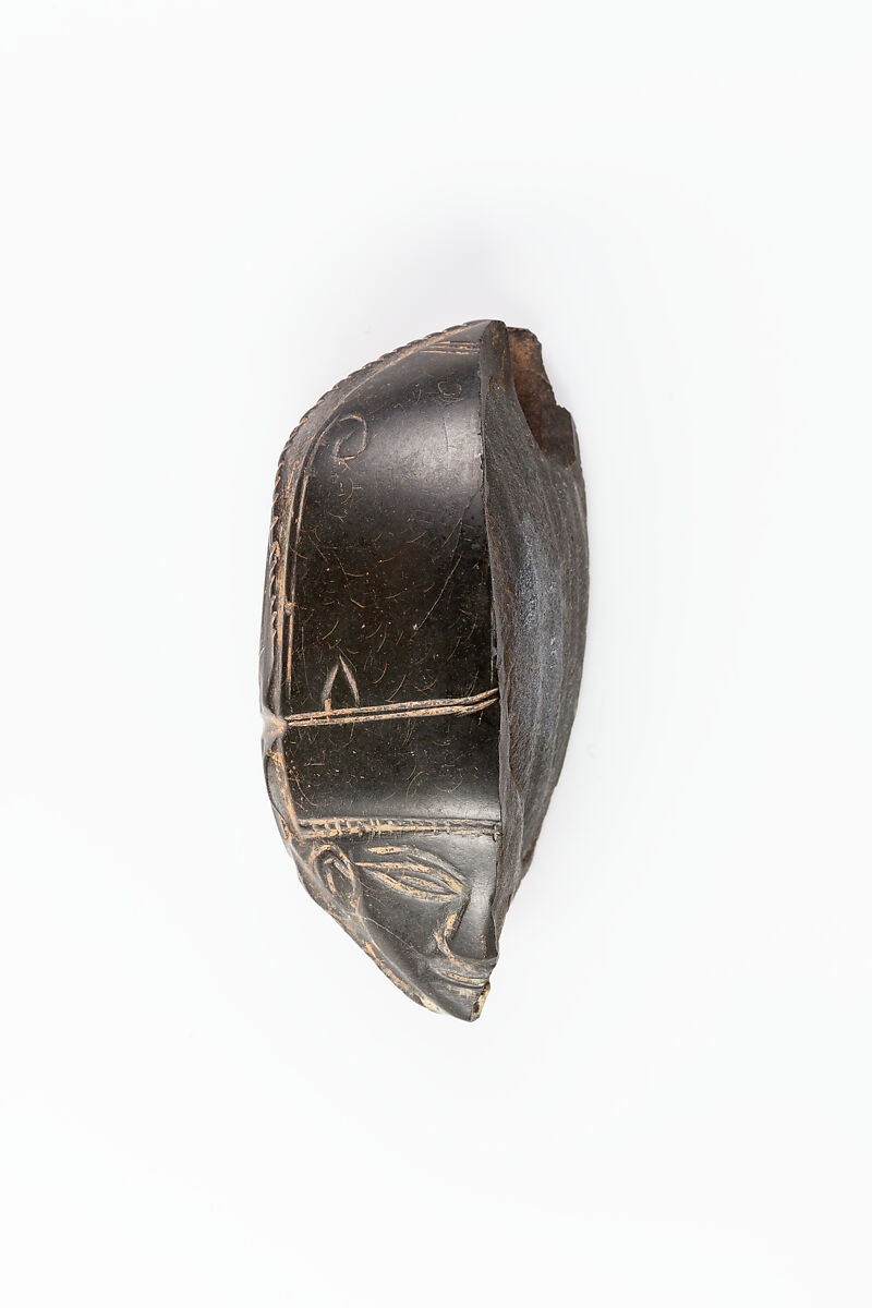 Fragment of a Human-Headed Heart Scarab, Stone