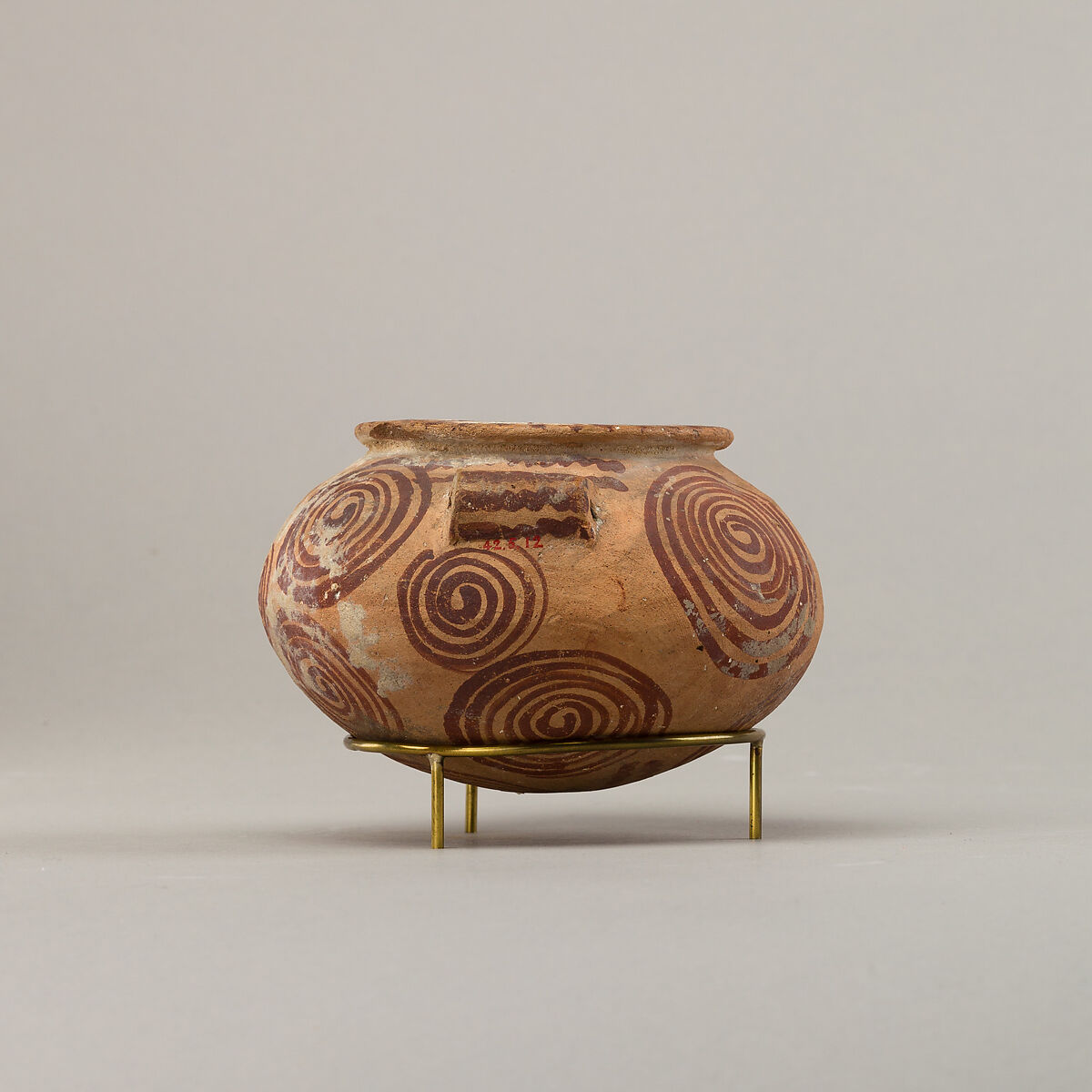 Decorated ware jar illustrating spirals, Pottery, paint
