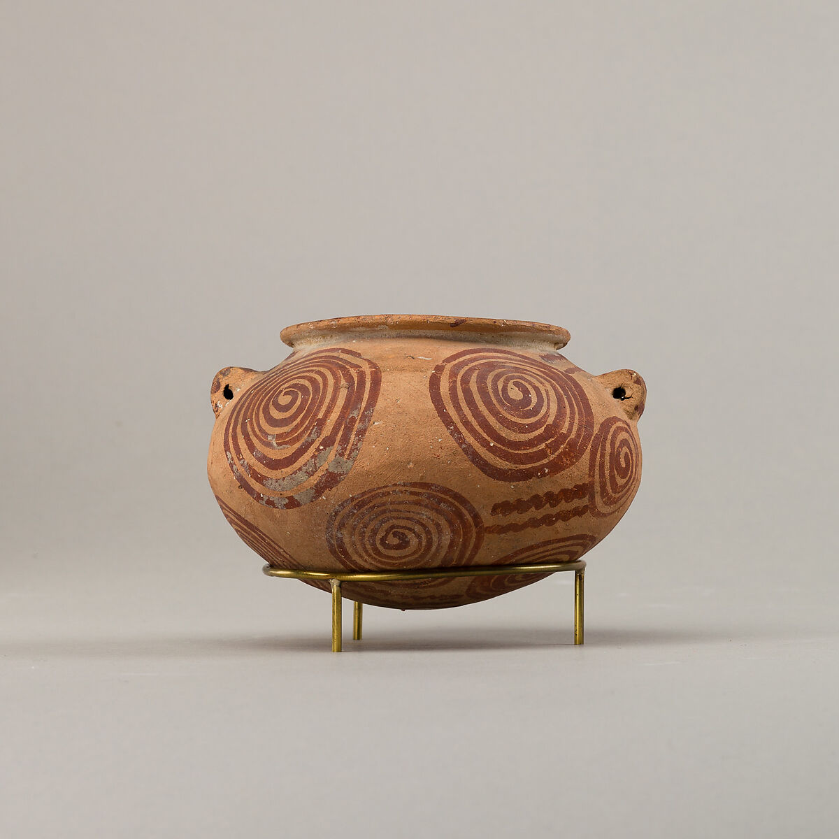 Decorated ware jar illustrating spirals, Pottery, paint
