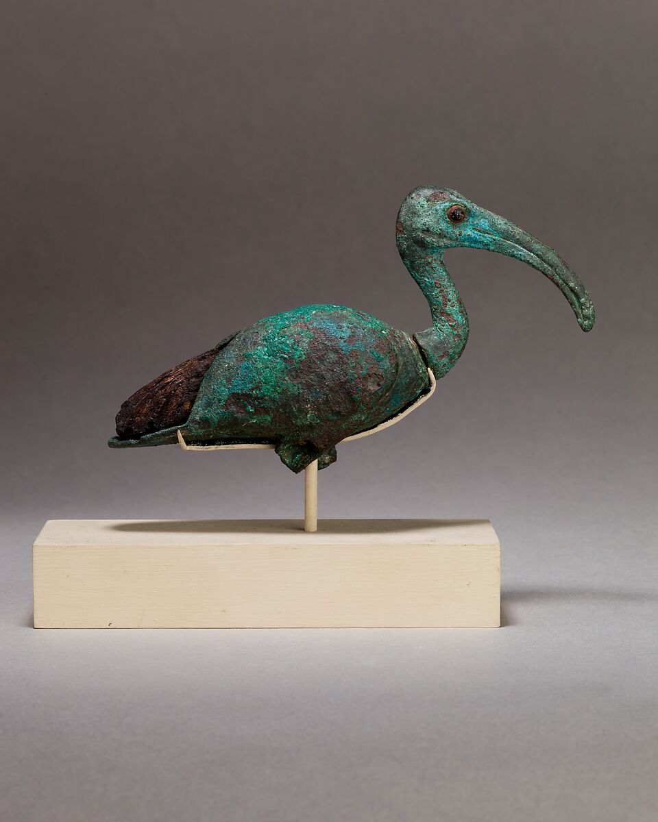 Ibis, Cupreous metal, wood 