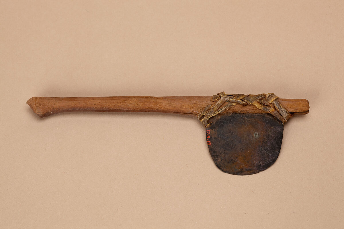 Model ax, Copper, wood, animal hide 