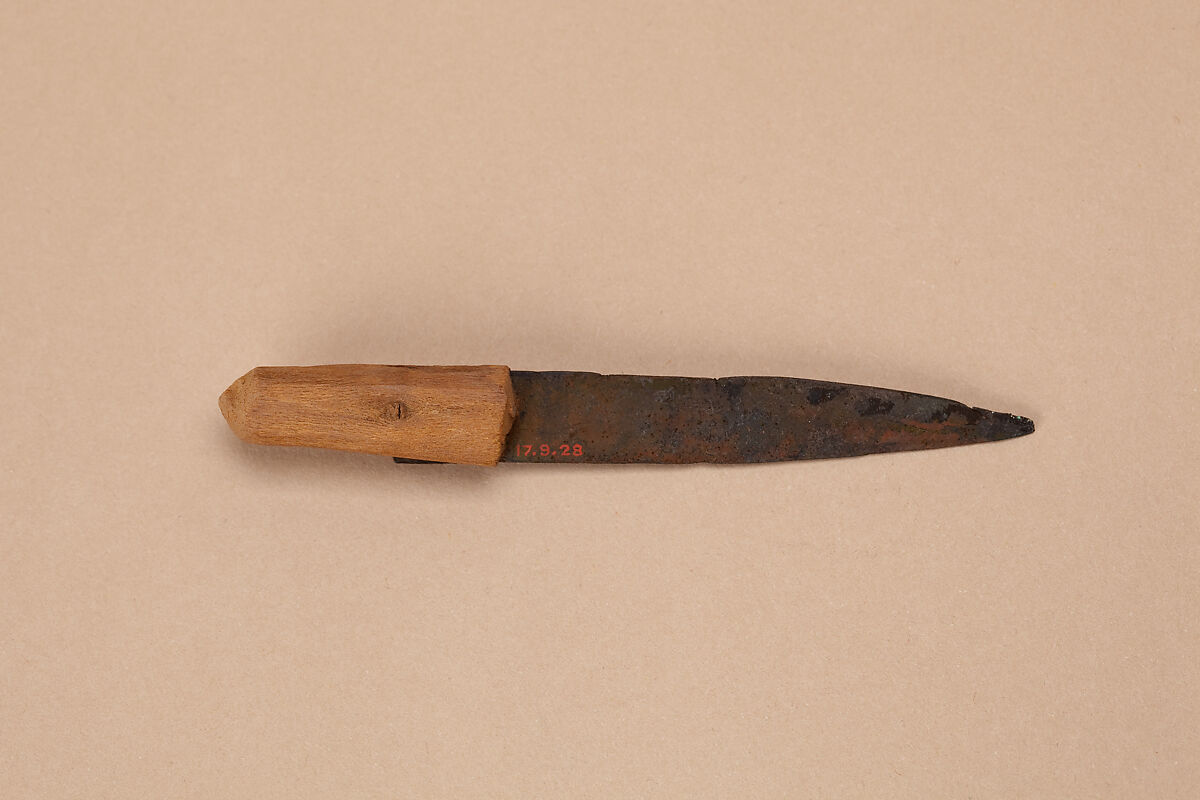 Model chisel, Copper, wood, animal hide 