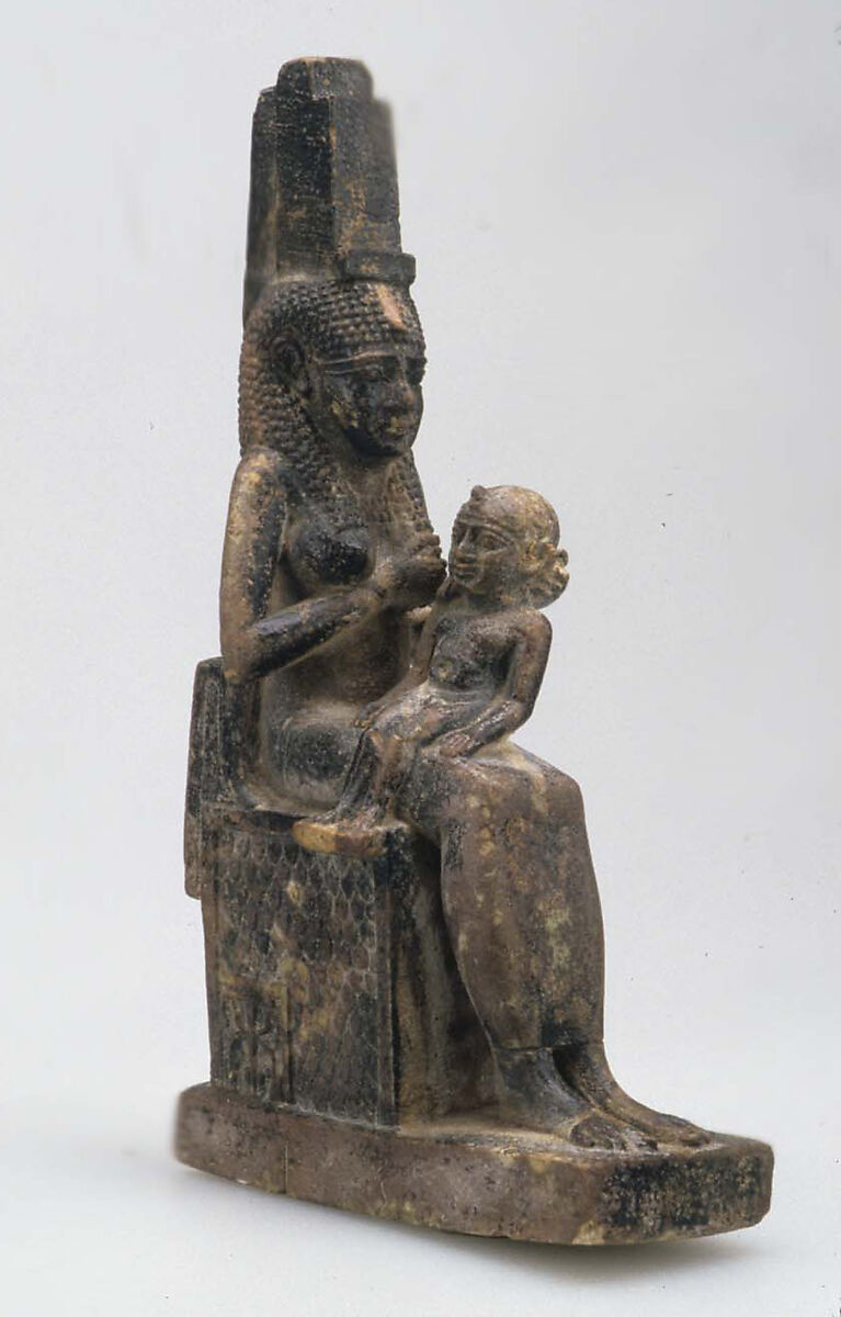 Isis nursing Horus, faience