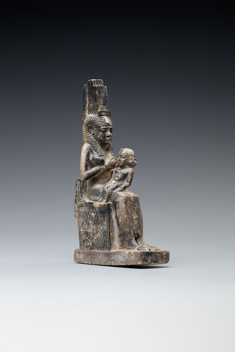 Isis nursing Horus, faience