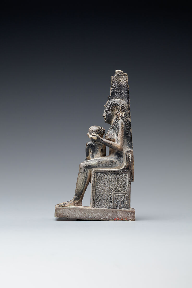 Isis nursing Horus, faience