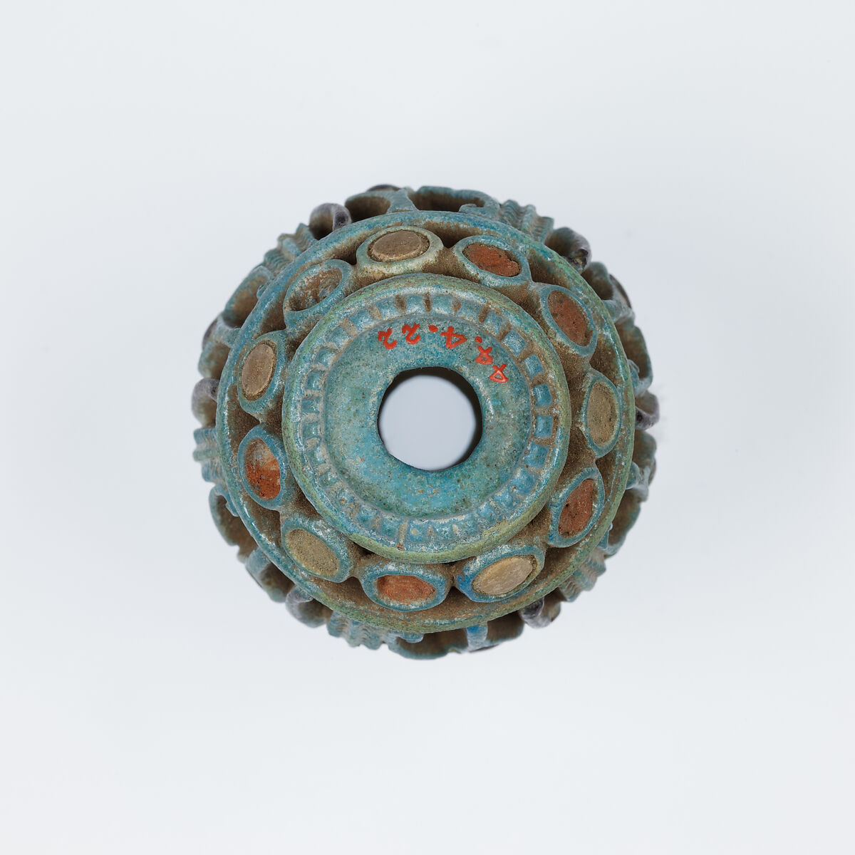 Openwork bead, Faience