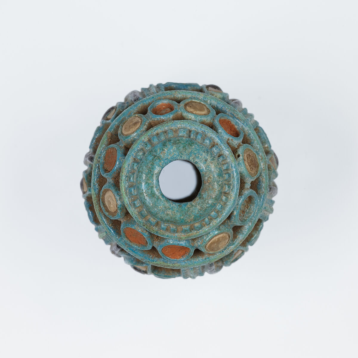 Openwork bead, Faience