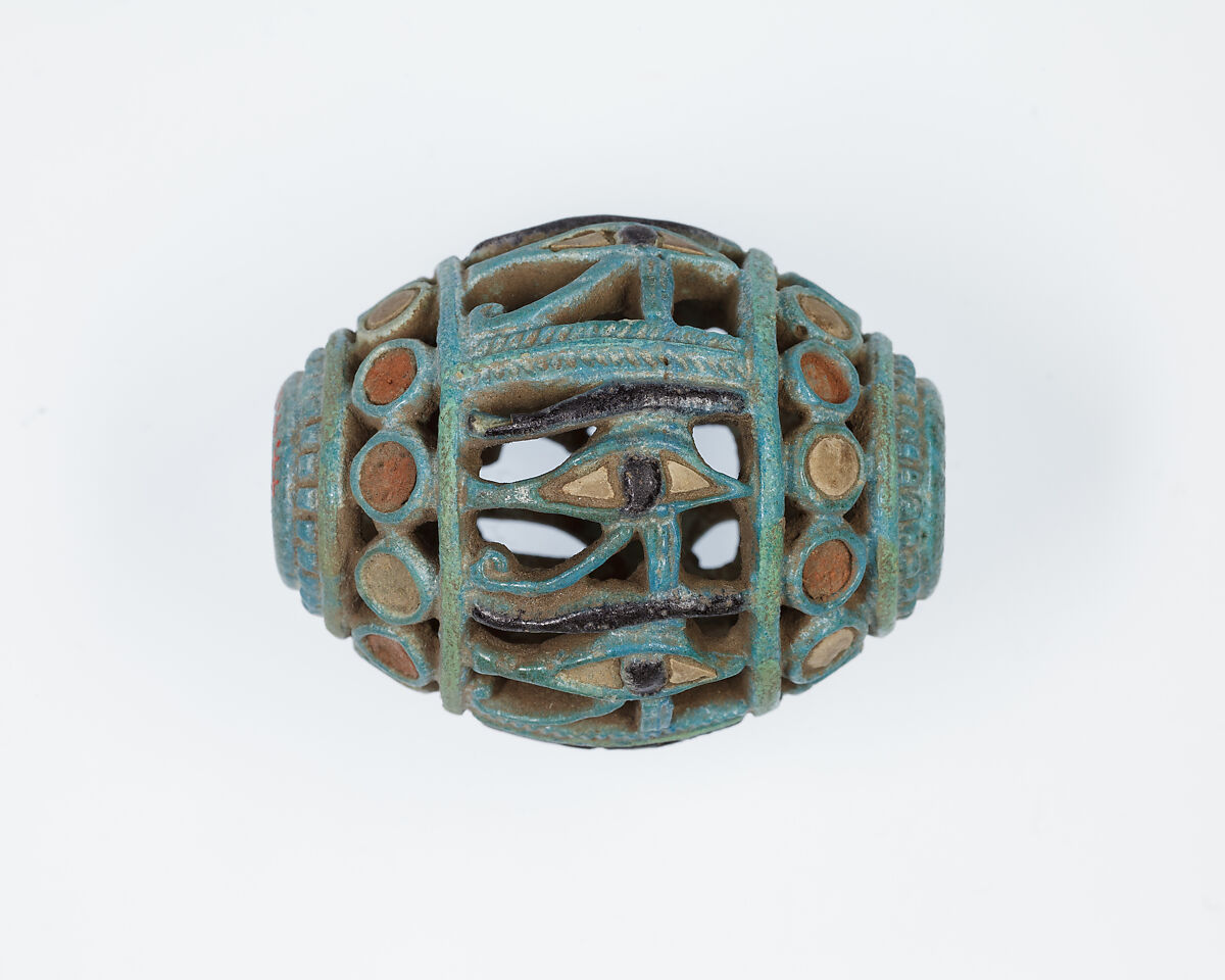 Openwork bead, Faience