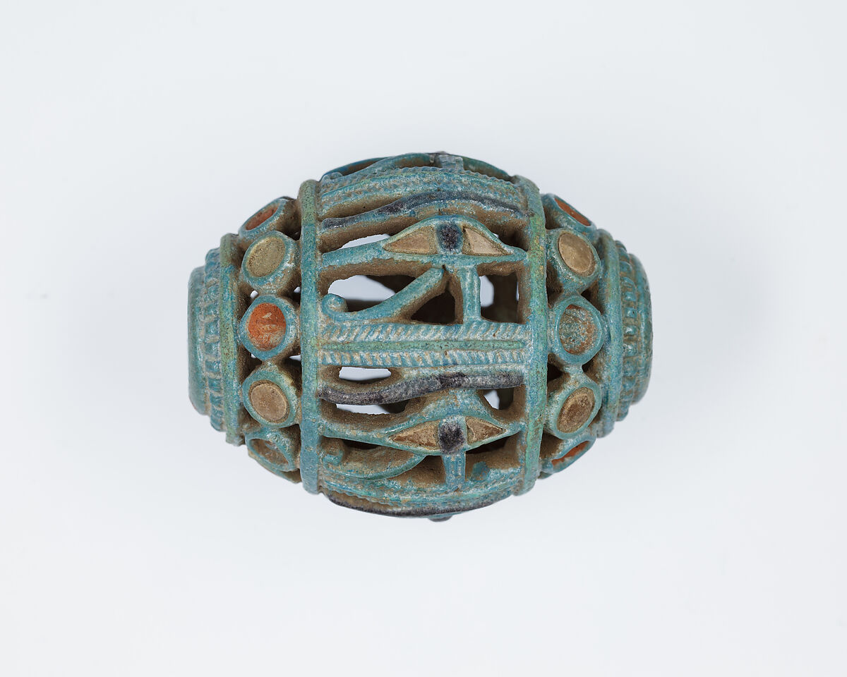 Openwork bead, Faience