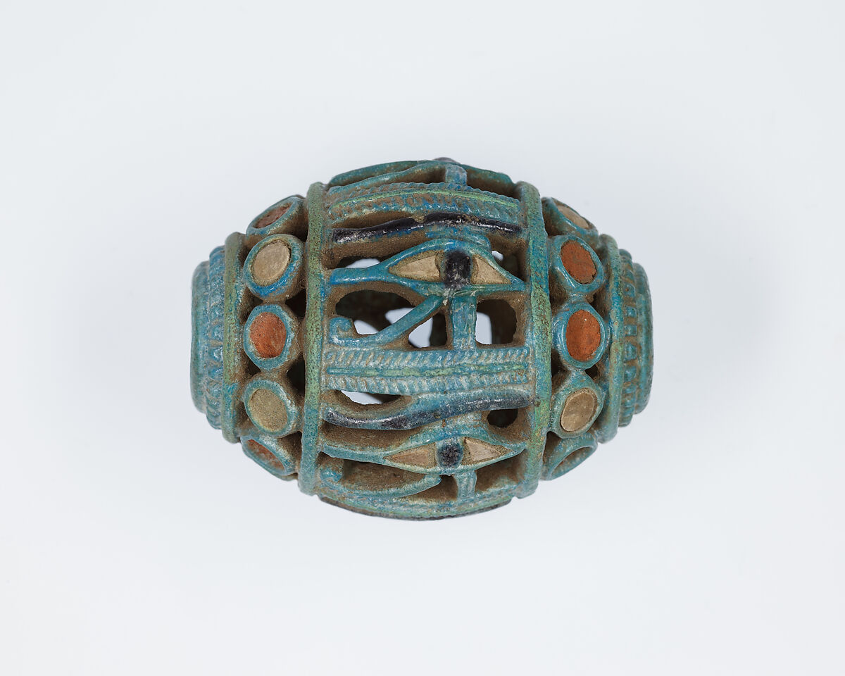 Openwork bead, Faience