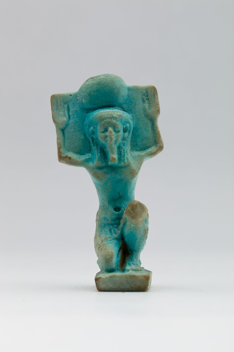 Shu amulet, Faience