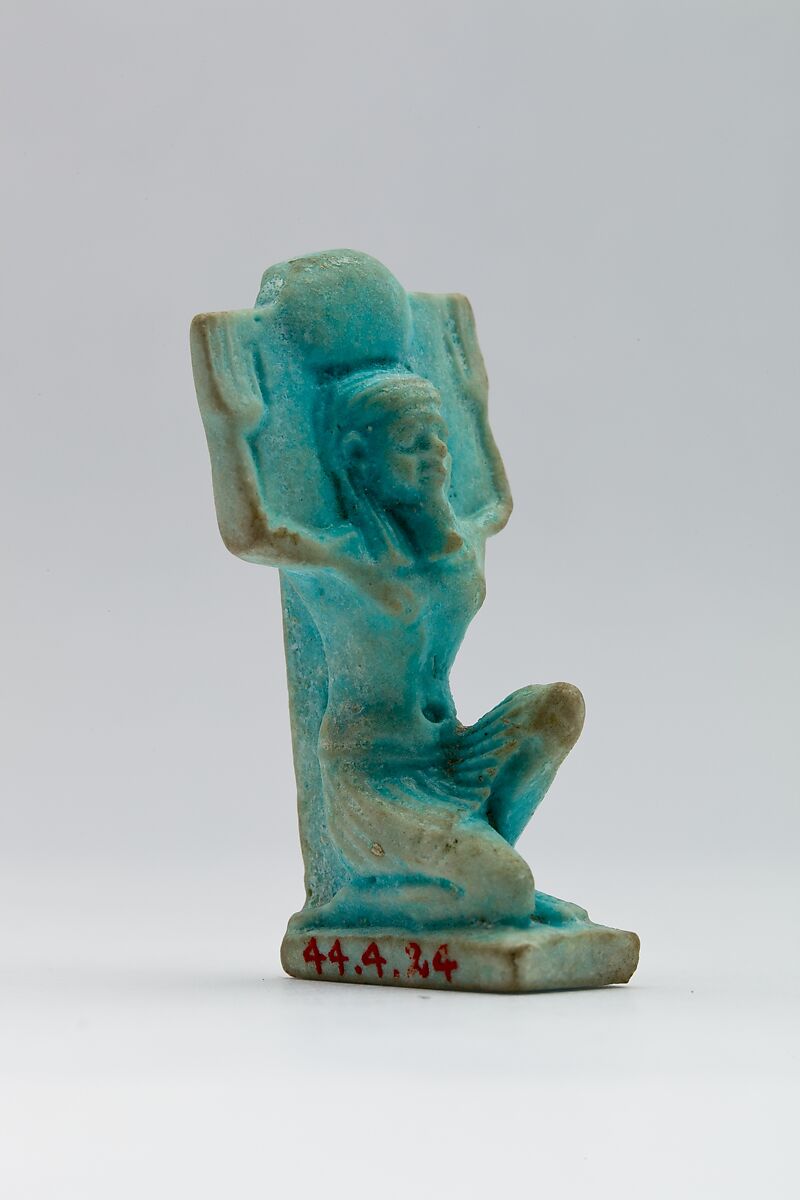 Shu amulet, Faience