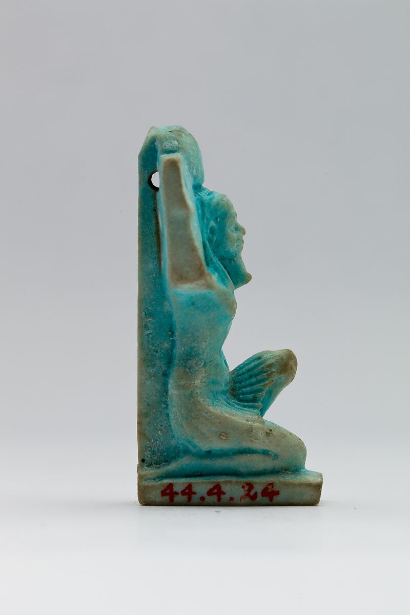 Shu amulet, Faience