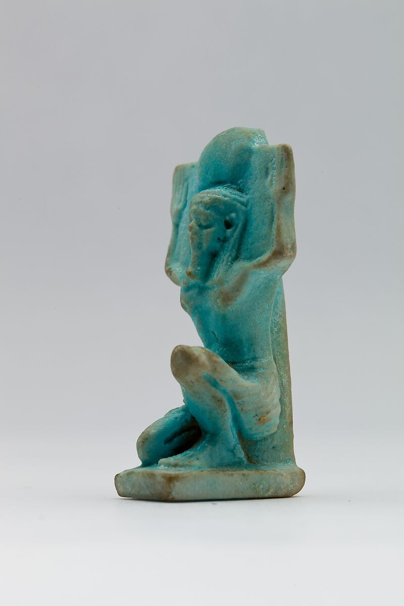 Shu amulet, Faience