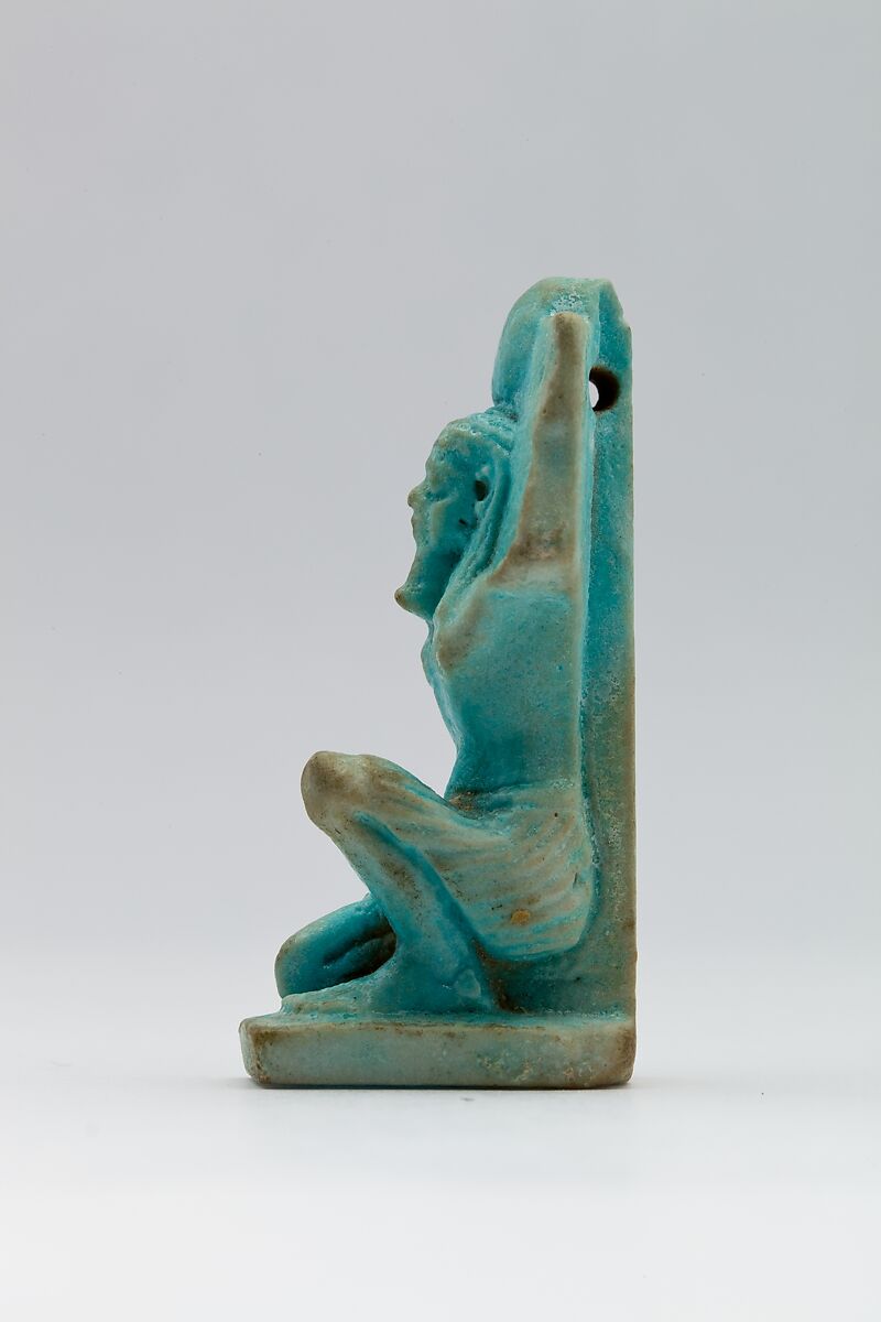 Shu amulet, Faience