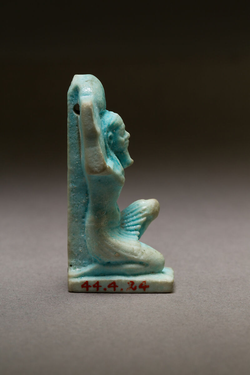 Shu amulet, Faience