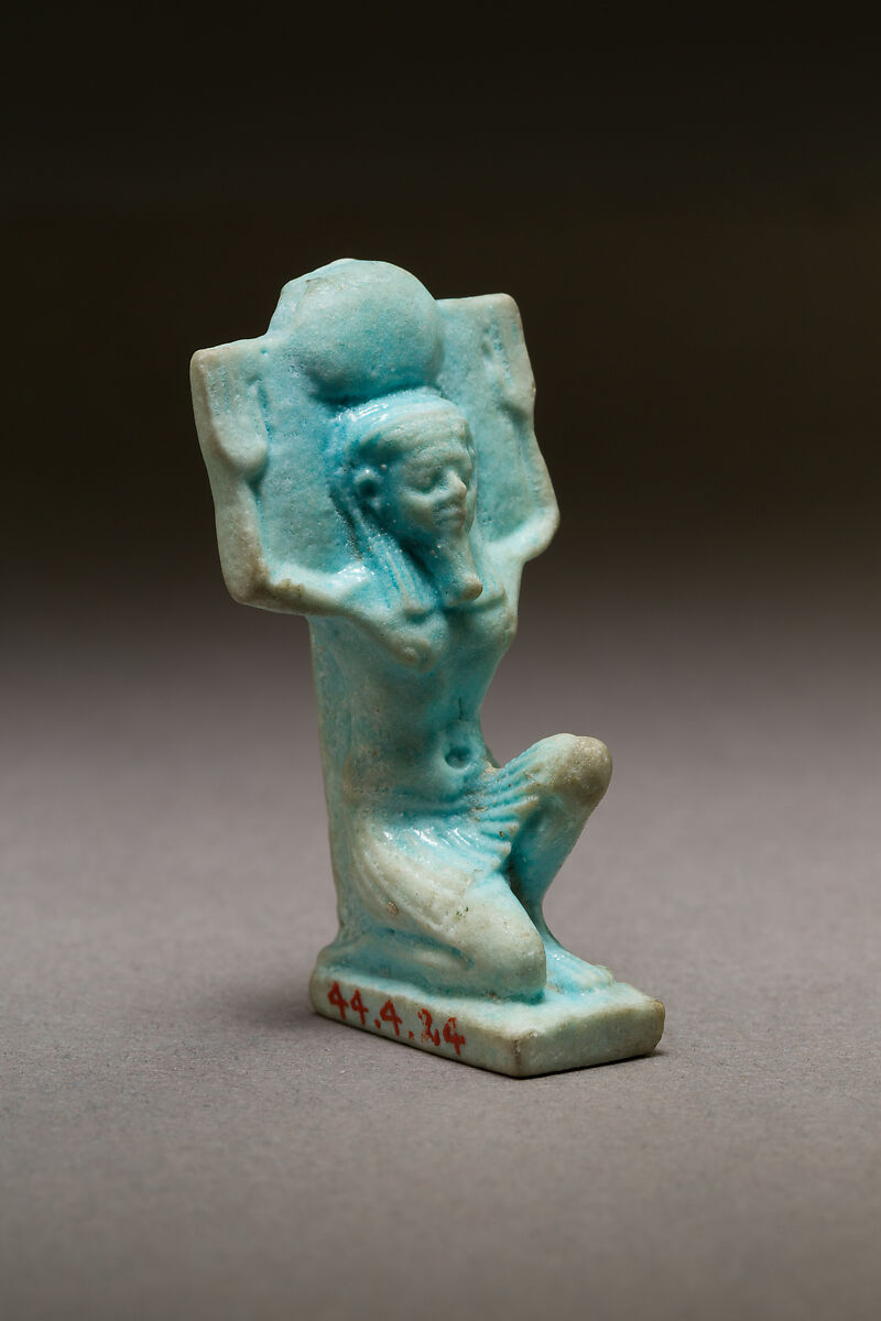 Shu amulet, Faience