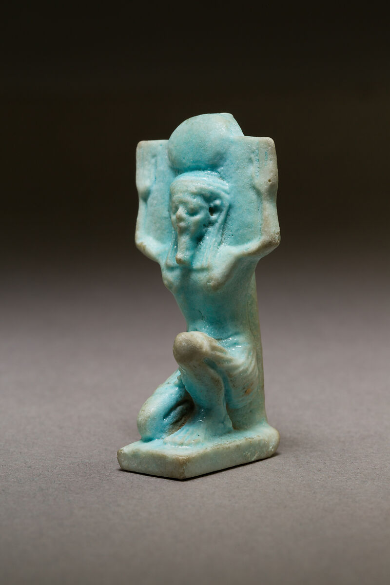 Shu amulet, Faience