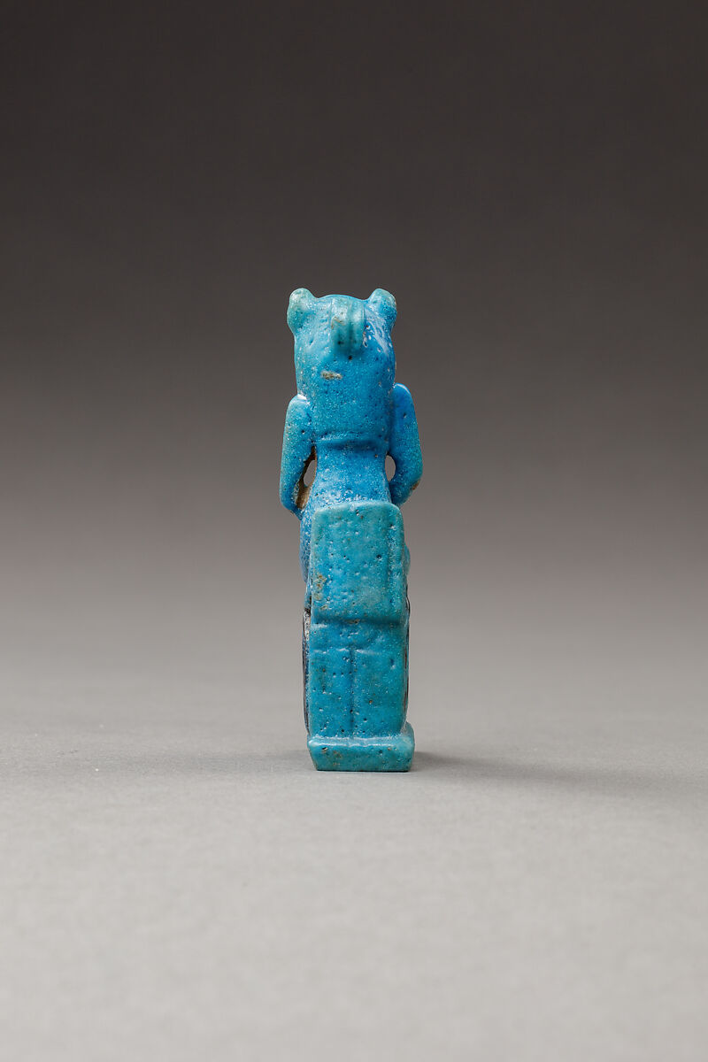 Bastet amulet, Faience